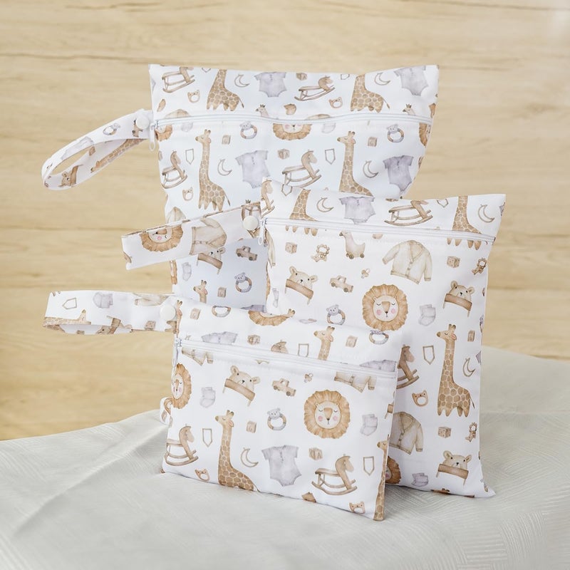 Happy Flute 3 Set Wet Bag Storage Bag Zipper Waterproof Washable Travel Bags, Beach, Pool, Gym Bag for Cloth Diaper, Swimsuits & Wet Clothes(EF545) - Image 2